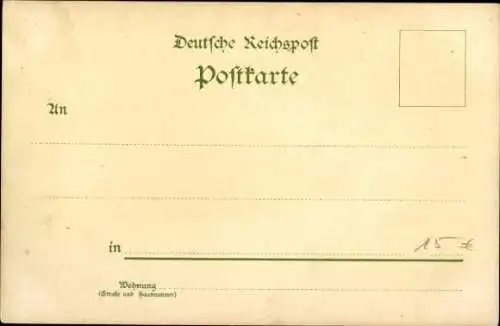 Wappen Litho Leipzig in Sachsen, Sächsisch Thüringische Industrie u. Gewerbe Ausstellung 1897,Ballon