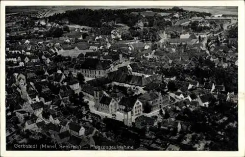 Ak Gerbstedt im Harzvorland, Totalansicht, Fliegeraufnahme