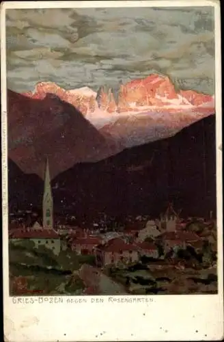 Litho Gries Bozen Bolzano Südtirol, Gesamtansicht, Rosengarten