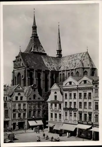 Ak Hansestadt Rostock, Neuer Markt, Marienkirche