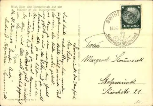 Ak Świnoujście Swinemünde Pommern, Konzertplatz, Dünenstraße