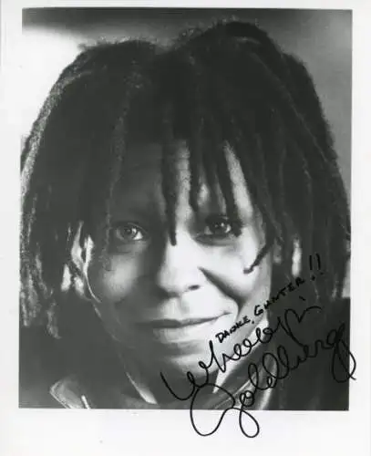 Foto Schauspielerin Whoopi Goldberg, Portrait, Autogramm