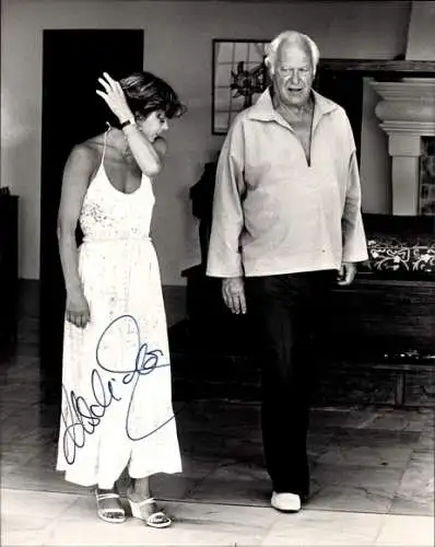 Foto Schauspieler Uschi Glas und Curd Jürgens, Portrait, Autogramm