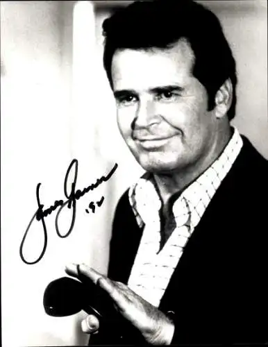 Foto Schauspieler James Garner, Portrait, Autogramm