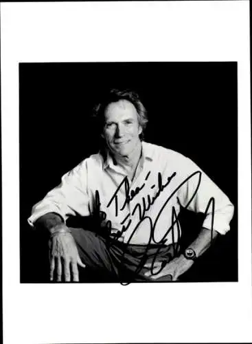 Foto Schauspieler Clint Eastwood, Autogramm