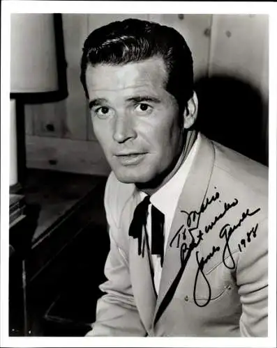 Foto Schauspieler James Garner, Portrait, Autogramm