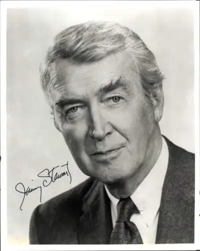 Foto Schauspieler James Stewart, Portrait, Autogramm