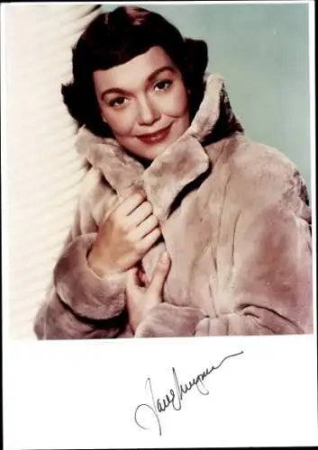 Foto Schauspielerin Jane Wyman, Portrait, Autogramm