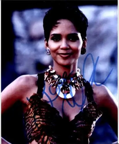 Foto Schauspielerin Halle Berry, Portrait, Autogramm