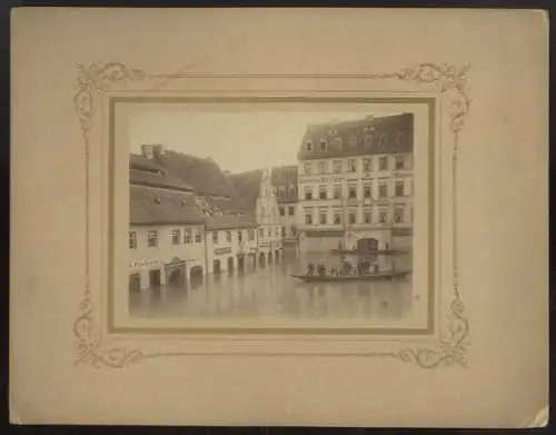 Fotografie Kleinmarkt in Meißen, Hochwasser im September 1890