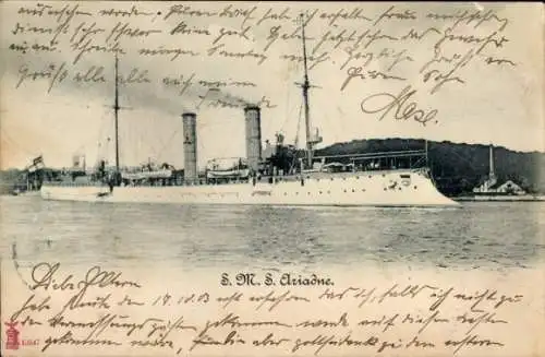 Ak Deutsches Kriegsschiff, SMS Ariadne, Kaiserliche Marine