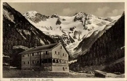 Ak Stillup im Zillertal Tirol, Stilupperhaus, Berggipfel