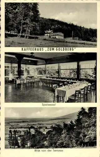 Ak Göttingerode Bad Harzburg am Harz, Kaffeehaus zum Goldberg, Speisesaal, Aussicht