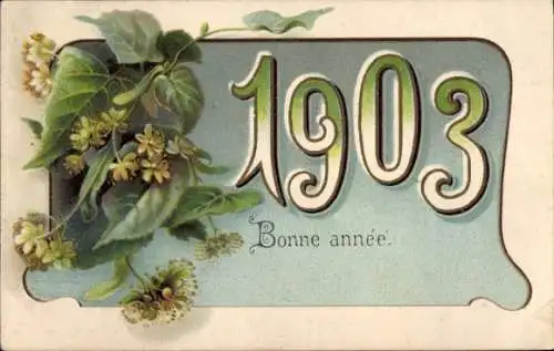 Ak Glückwunsch Neujahr 1903, Blumen