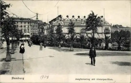 Ak Hamburg Mitte Neustadt, Jungfernstieg, Alsterpavillon