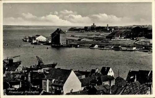 Ak Flensburg in Schleswig Holstein, Freihafen