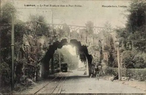 Ak Laeken Brüssel Brüssel, Rustikale Brücke im öffentlichen Park