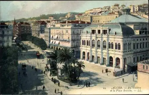 Ak Algier Algier Algerien, Theater, Place Bresson