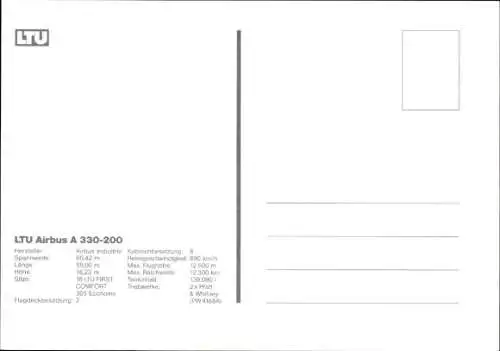 Ak Deutsches Passagierflugzeug, LTU, Airbus A 330-200