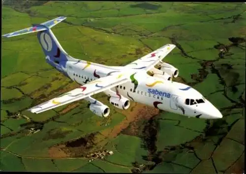 Ak Belgisches Passagierflugzeug Sabena, Avro RJ100