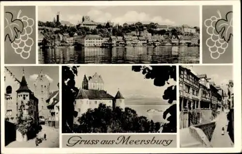 Ak Meersburg am Bodensee, Teilansicht, Obertor, Schloss