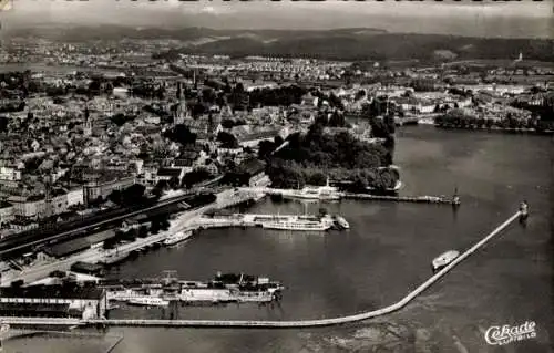 Ak Konstanz am Bodensee, Gesamtansicht, Hafen