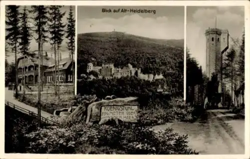 Ak Heidelberg am Neckar, Königstuhl, Alt-Heidelberg, Turm