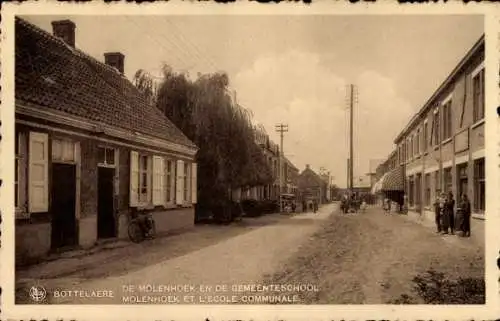 Ak Bottelaere, Molenhoek et l'ecole communale