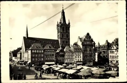 Ak Trier an der Mosel, Markplatz, Gangolfkirche