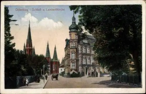 Ak Oldenburg in Oldenburg, Schloss, Lambertikirche