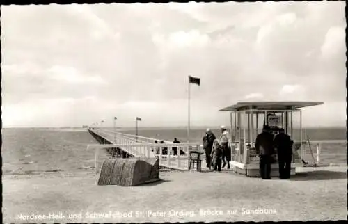 Ak Nordseebad Sankt Peter Ording, Panorama, Strand