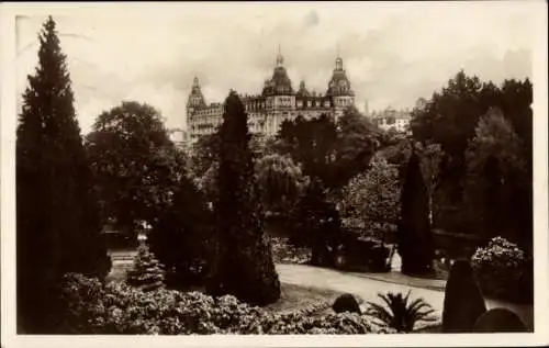 Ak Bad Wildungen, Blick auf das Hotel Fürstenhof, Garten, Park