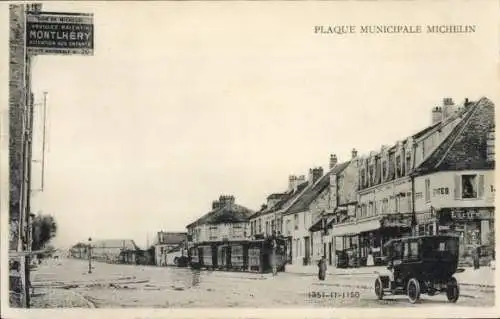 Ak Montlhéry Essonne, Michelin Municipal Plate