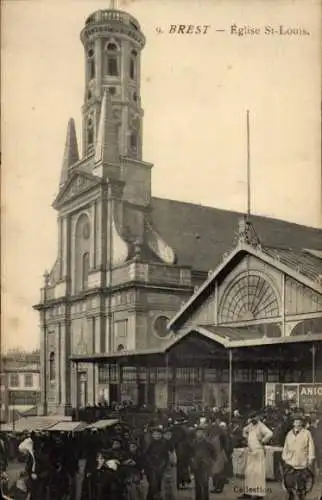 Ak Brest Finistère, Sankt Louis Kirche