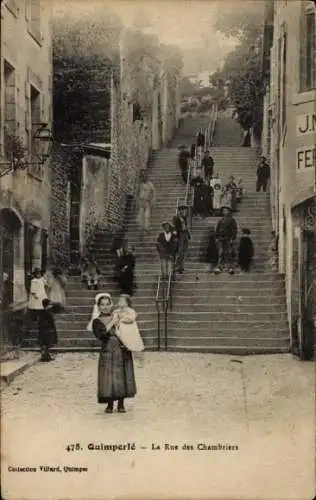 Ak Quimperlé Finistère, Rue des Chambriers