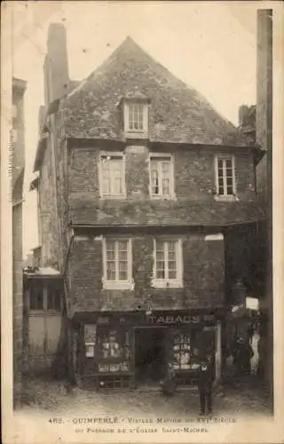 Ak Quimperlé Finistère, altes Haus, Tabakgeschäft