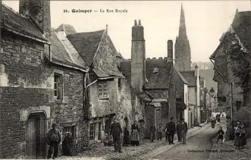 Ak Quimper Finistère, La Rue Royale