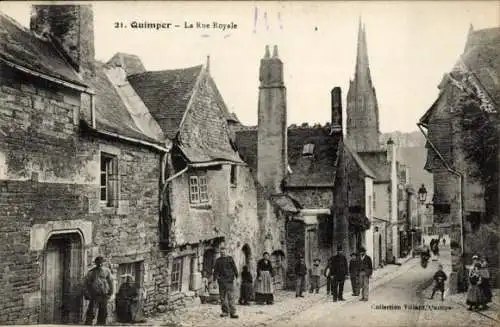 Ak Quimper Finistère, La Rue Royale