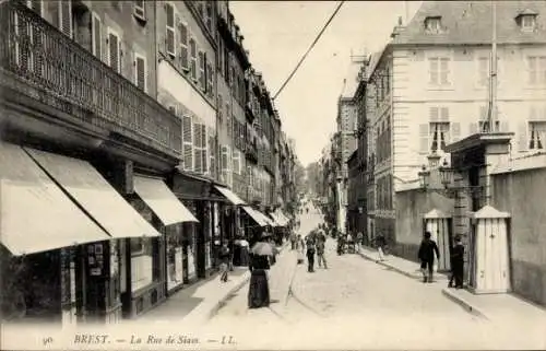 Ak Brest Finistère, Rue de Siam