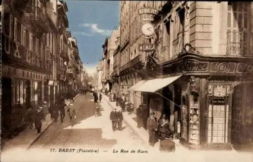 Ak Brest Finistère, Rue de Siam