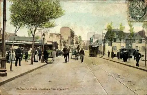 Ak Brest Finistère, Rue de Paris, Blick vom Place de la Liberte