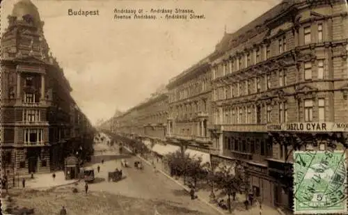 Ak Budapest Ungarn, Andrassy Straße