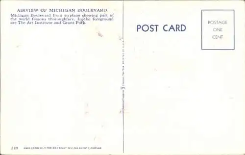 Ak Chicago Illinois USA, Luftansicht des Michigan Boulevard