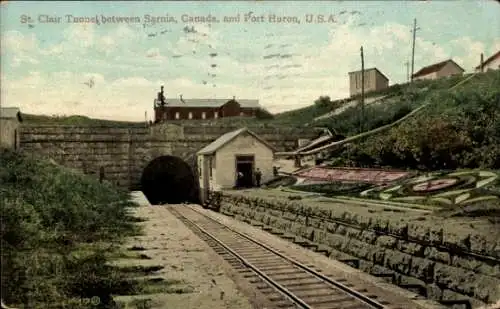 Ak Port Huron Ontario Kanada, St. Clair Eisenbahntunnel