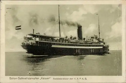 Ak Salon Schnelldampfer Kaiser, HAPAG, Seebäderdienst