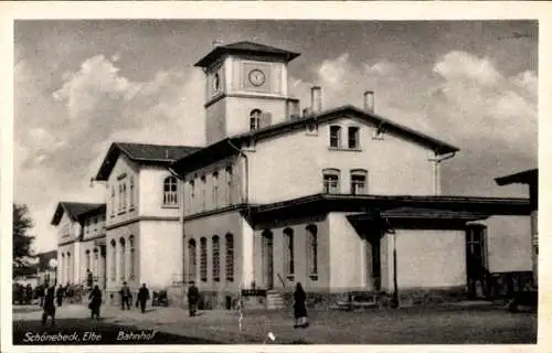 Ak Schönebeck an der Elbe, Bahnhof