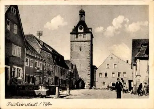 Ak Prichsenstadt in Unterfranken, Teilansicht, Turm