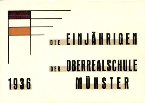 Studentika Ak Münster in Westfalen, Die Einjährigen der Oberrealschule 1936