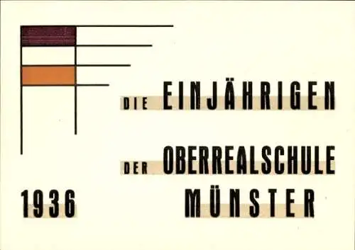 Studentika Ak Münster in Westfalen, Die Einjährigen der Oberrealschule 1936