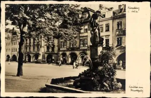 Ak Jelenia Góra Hirschberg Riesengebirge Schlesien, Lauben am Marktplatz